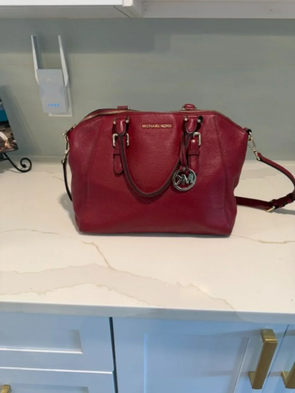 Michael Kors Sheila Pebble Leather Satchel